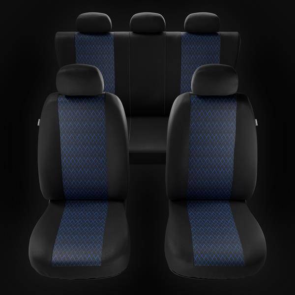 Sitzbezüge Auto für Skoda Karoq (2017-2019) - Autositzbezüge Universal  Schonbezüge für Autositze - Auto-Dekor - Profi - blau DG-0007
