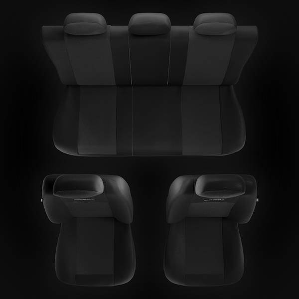 Sitzbezüge Auto für Skoda Superb I, II, III (2001-2019) - Autositzbezüge  Universal Schonbezüge für Autositze - Auto-Dekor - Sport Line - dunkelgrau  dunkelgrau