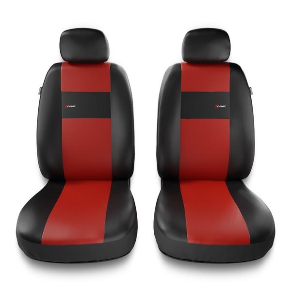 Sitzbezüge Komplettsatz Schwarz mit roter Naht Schonbezüge