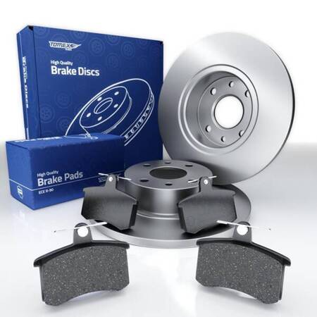 Bremsbeläge + Bremsscheiben für Fiat Croma I Liftback (1985-1996) - Tomex - TX 10-62 + TX 70-89 (Hinterachse)