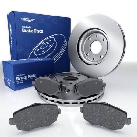 Bremsbeläge + Bremsscheiben für Lancia Ypsilon III Hatchback (2006-2011) - Tomex - TX 16-89 + TX 70-56 (Vorderachse)