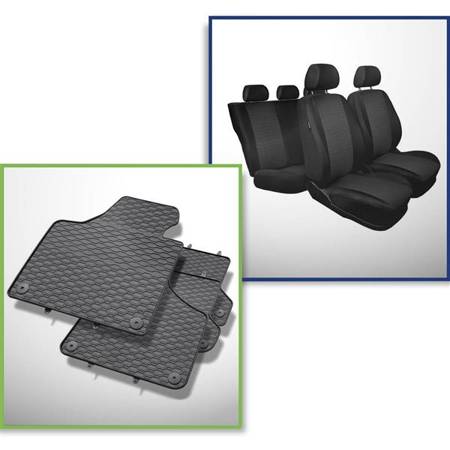 Set: Gummiteppiche + Maßgeschneiderte Sitzbezüge für Audi A3 8P Hatchback, Sportback (2003-2009) - Practic