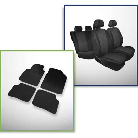 Set: filzteppiche (3 türig) + maßgeschneiderte sitzbezüge für Toyota Yaris I Hatchback, Limousine (1999-2005) – Practic