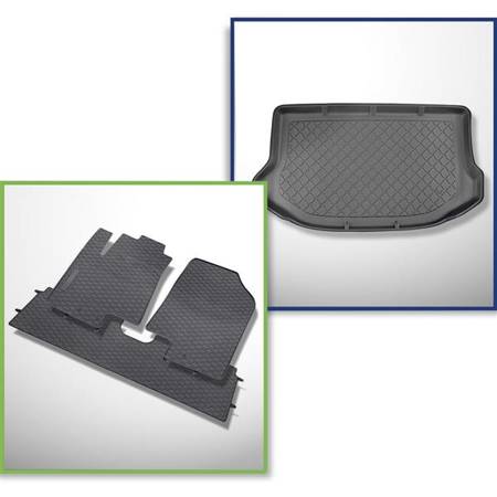 Set: gummiteppiche + kofferraumschale für Hyundai ix20 MPV (05.2010-2020) - Guardliner - erhöhte Ladefläche