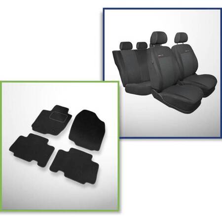 Set: teppiche aus velours + maßgeschneiderte sitzbezüge für Toyota RAV4 III SUV (2006-2012) – Elegance P-3