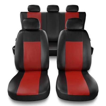 Sitzbezüge Auto für Alfa Romeo 166 I, II, III (1998-2007) - Autositzbezüge Universal Schonbezüge für Autositze - Auto-Dekor - Comfort - rot