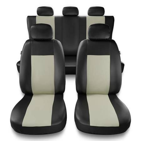 Sitzbezüge Auto für Fiat Punto GRANDE, EVO, 2012 (2005-2018) - Autositzbezüge Universal Schonbezüge für Autositze - Auto-Dekor - Comfort - beige