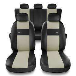 Sitzbezüge Auto für Audi A1 I, II (2010-2019) - Autositzbezüge Universal Schonbezüge für Autositze - Auto-Dekor - X-Line - beige