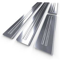 Einstiegsleisten aus Stahl für Peugeot 4007 SUV (5 Türen) - (2008-2012) - Croni - 2 Line - silber (Satin)