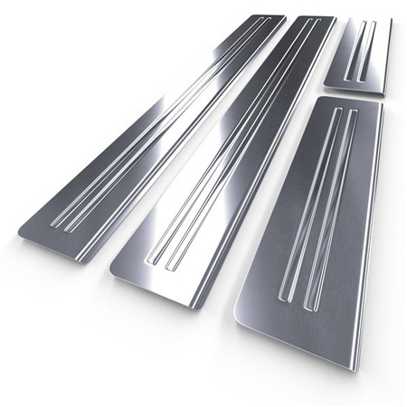 Einstiegsleisten aus Stahl für Opel Signum Hatchback (5 Türen) - (2003-2008) - Croni - 2 Line - silber (Satin)