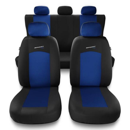 Sitzbezüge Auto für Jeep Renegade (2014-....) - Autositzbezüge Universal Schonbezüge für Autositze - Auto-Dekor - Sport Line - blau