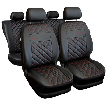 Sitzbezüge Auto für Honda Civic VI, VII, VIII, IX, X (1995-2021) - Autositzbezüge Universal Schonbezüge für Autositze - Auto-Dekor - Perfect Line - rot
