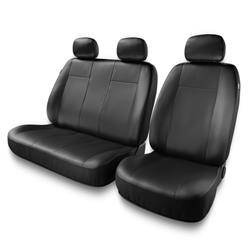 Sitzbezüge Auto für Fiat Ducato I, II, III, IV (1981-2019) - Autositzbezüge Universal Schonbezüge für Autositze - Auto-Dekor - Comfort 2+1 - schwarz