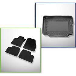 Set: Teppiche aus Velours + Kofferraumschale für Opel Astra H (2004-09.2009) 3 Türen, 5 Türen - Standard - mit zusaetzlicher Einlage im Kofferraum (meistens Cosmo)