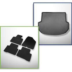 Set: Filzteppiche + Kofferraumschale für Hyundai Santa Fe III DM (09.2012-07.2018) 5 Türen - Guardliner - 5 Sitze