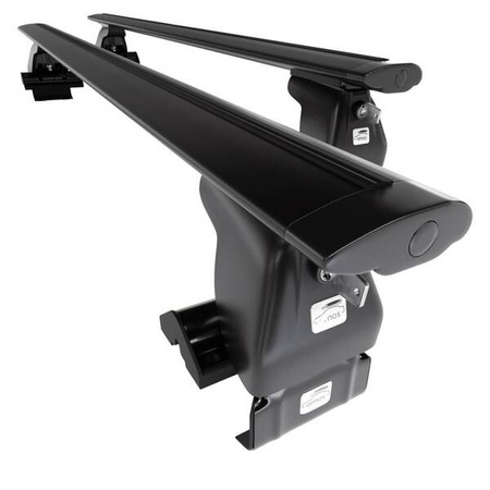 Alu-Dachträger für Nissan Micra K13 Hatchback (2010-2016) - schwarz Dachträger Dachgepäckträger - Amos - D-2 - Dynamic - ohne Montagelemente