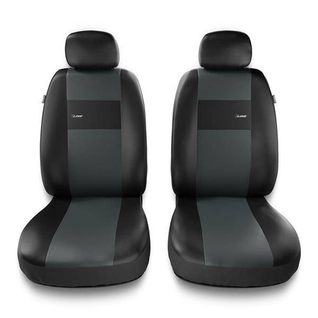 Sitzbezüge Auto für Volkswagen Touareg I, II, III (2002-2019) - Vordersitze Autositzbezüge Set Universal Schonbezüge - Auto-Dekor - X-Line 1+1 - grau