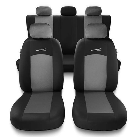 Sitzbezüge Auto für Chevrolet Spark I, II (2005-2019) - Autositzbezüge Universal Schonbezüge für Autositze - Auto-Dekor - Sport Line - hellgrau