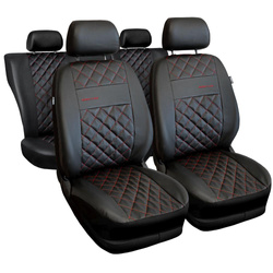Sitzbezüge Auto für Mazda 2 I, II, III, IV (2003-....) - Autositzbezüge Universal Schonbezüge für Autositze - Auto-Dekor - Perfect Line - rot