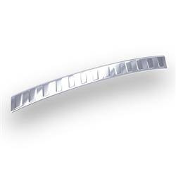Hintere Stoßstangenleiste aus Stahl für Opel Corsa D Hatchback (3 Türen, 5 Türen) - (2006-2014) - Croni - Trapez - silber (Satin)