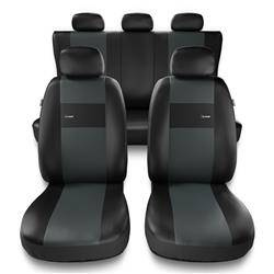 Sitzbezüge Auto für Audi A4 B5, B6, B7, B8, B9 (1995-2024) - Autositzbezüge Universal Schonbezüge für Autositze - Auto-Dekor - X-Line - grau