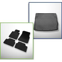 Set: Teppiche aus Velours + Kofferraumschale für BMW 1er F20 (10.2011-06.2019) 3 Türen, 5 Türen - Guardliner