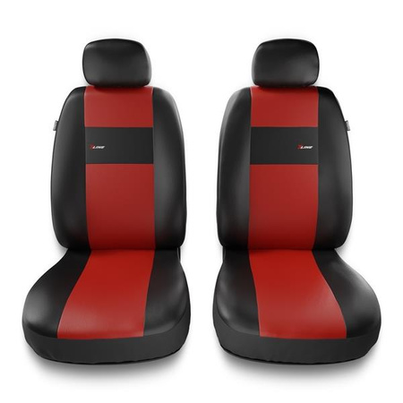 Sitzbezüge Auto für Volkswagen Touareg I, II, III (2002-2019) - Vordersitze Autositzbezüge Set Universal Schonbezüge - Auto-Dekor - X-Line 1+1 - rot