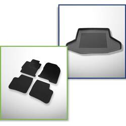 Set: Filzteppiche + Kofferraumschale für Toyota Prius II XW20 (2003-06.2009) 5 Türen - Standard